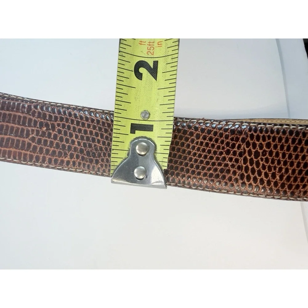 Saks Fifth Avenue Genuine Lizard Leather Belt 1 Inches Wide Vintage Size 40